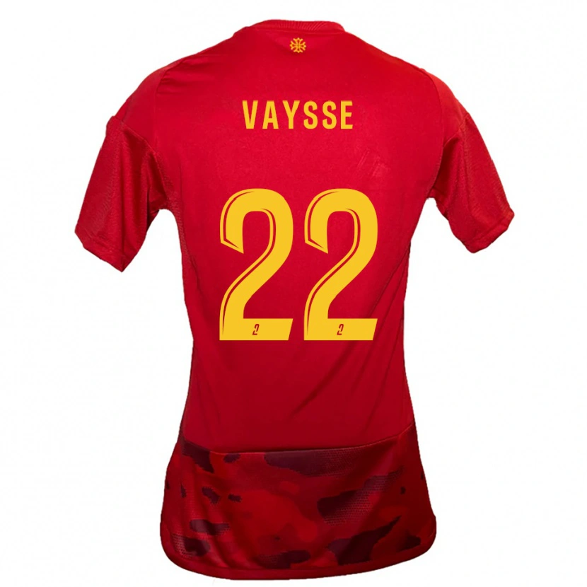 Danxen Kinder Sophie Vaysse #22 Rot Gelb Heimtrikot Trikot 2025/26 T-Shirt