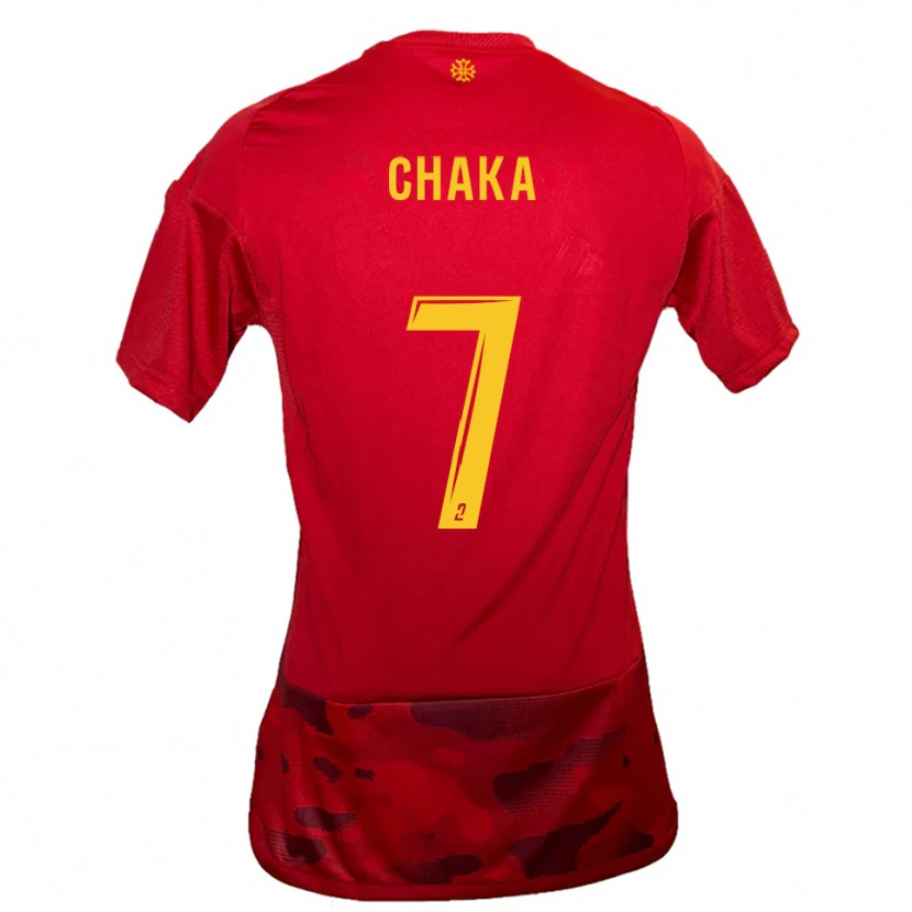 Danxen Kinder Kaël Chaka #7 Rot Gelb Heimtrikot Trikot 2025/26 T-Shirt
