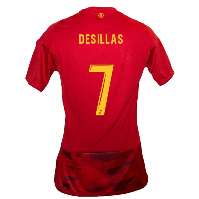 Danxen Kinder Audric Desillas #7 Rot Gelb Heimtrikot Trikot 2025/26 T-Shirt