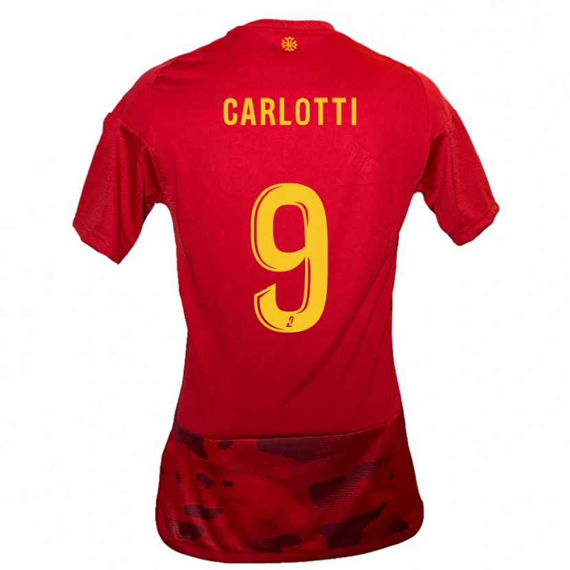 Danxen Kinder Fabio Carlotti #9 Rot Gelb Heimtrikot Trikot 2025/26 T-Shirt