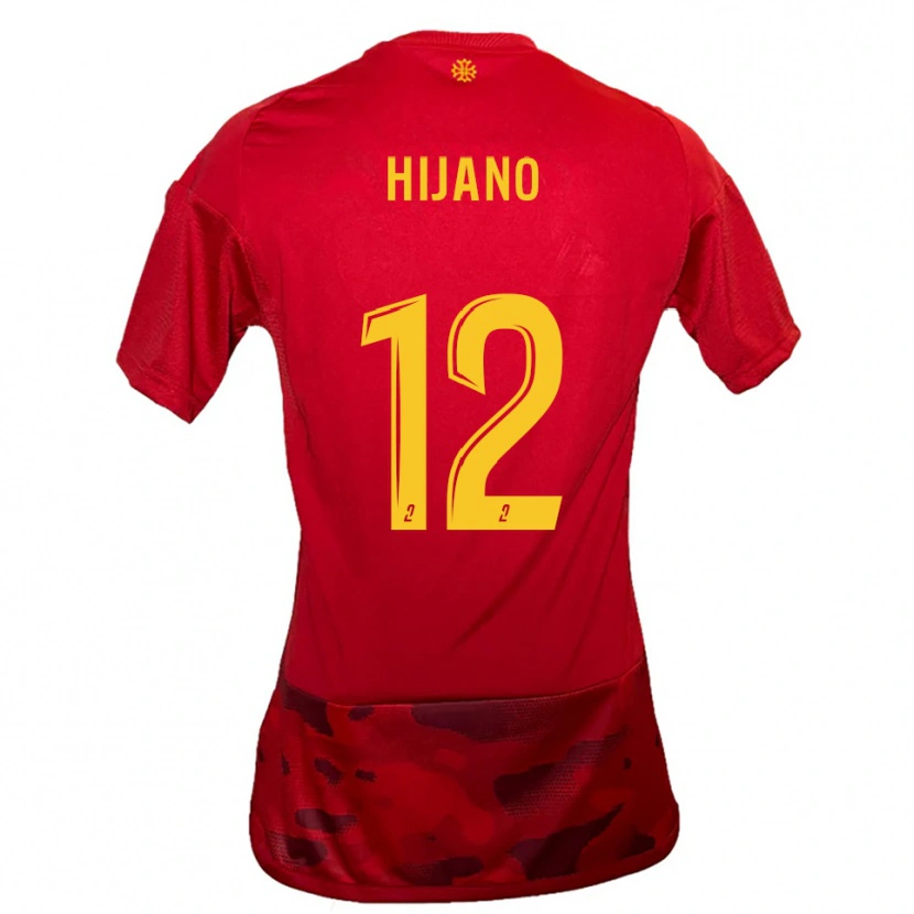 Danxen Kinder Noa Hijano #12 Rot Gelb Heimtrikot Trikot 2025/26 T-Shirt