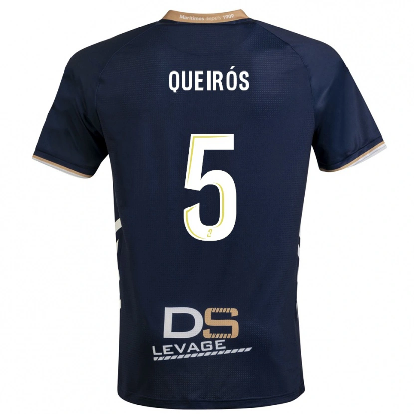 Danxen Kinder Diogo Queirós #5 Marine Gold Heimtrikot Trikot 2025/26 T-Shirt