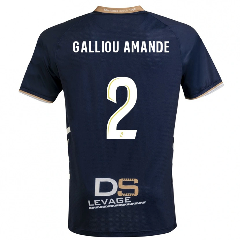 Danxen Kinder Noa Galliou Amande #2 Marine Gold Heimtrikot Trikot 2025/26 T-Shirt