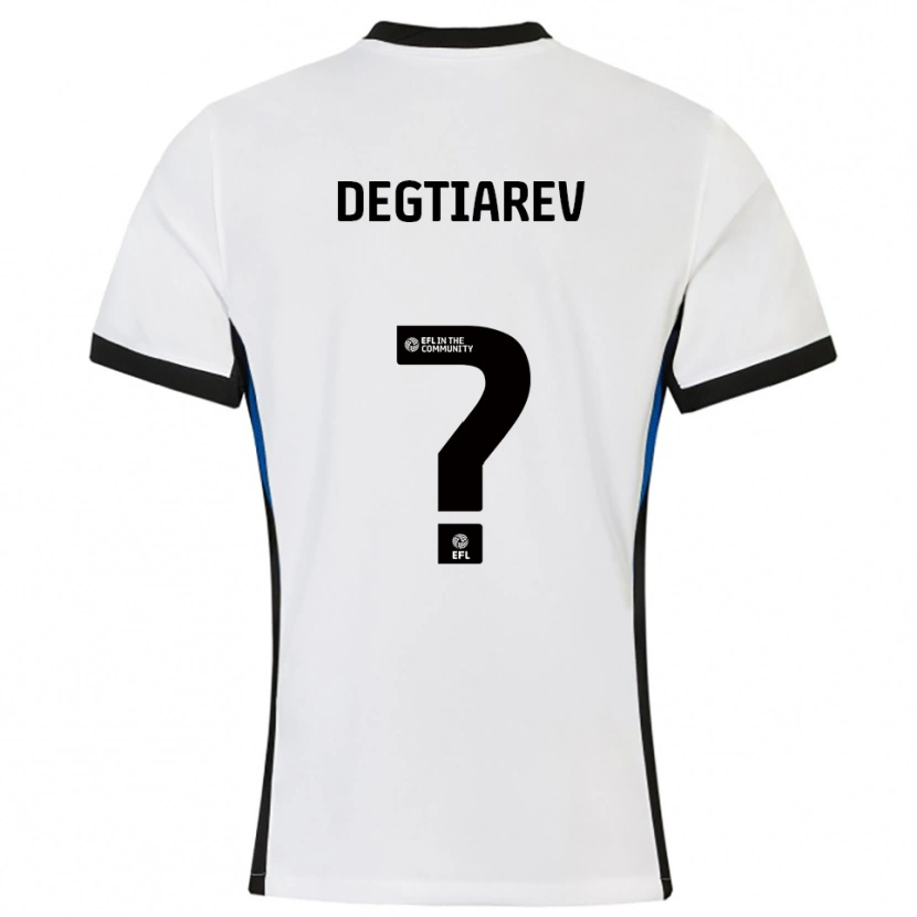 Danxen Kinder Nikolai Degtiarev #0 Weiß Blau Auswärtstrikot Trikot 2025/26 T-Shirt