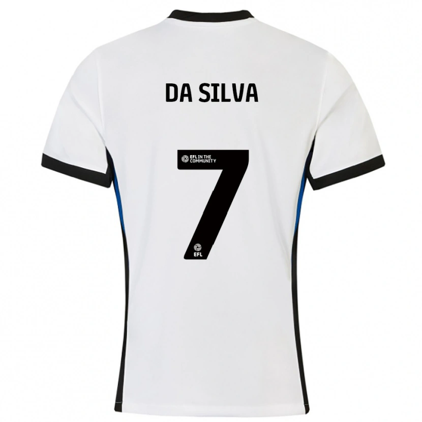Danxen Kinder Alezandro Da Silva #7 Weiß Blau Auswärtstrikot Trikot 2025/26 T-Shirt