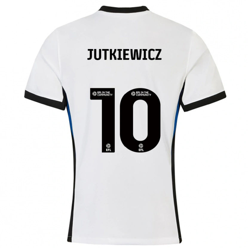 Danxen Kinder Lukas Jutkiewicz #10 Weiß Blau Auswärtstrikot Trikot 2025/26 T-Shirt