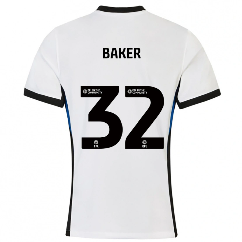 Danxen Kinder Ava Baker #32 Weiß Blau Auswärtstrikot Trikot 2025/26 T-Shirt