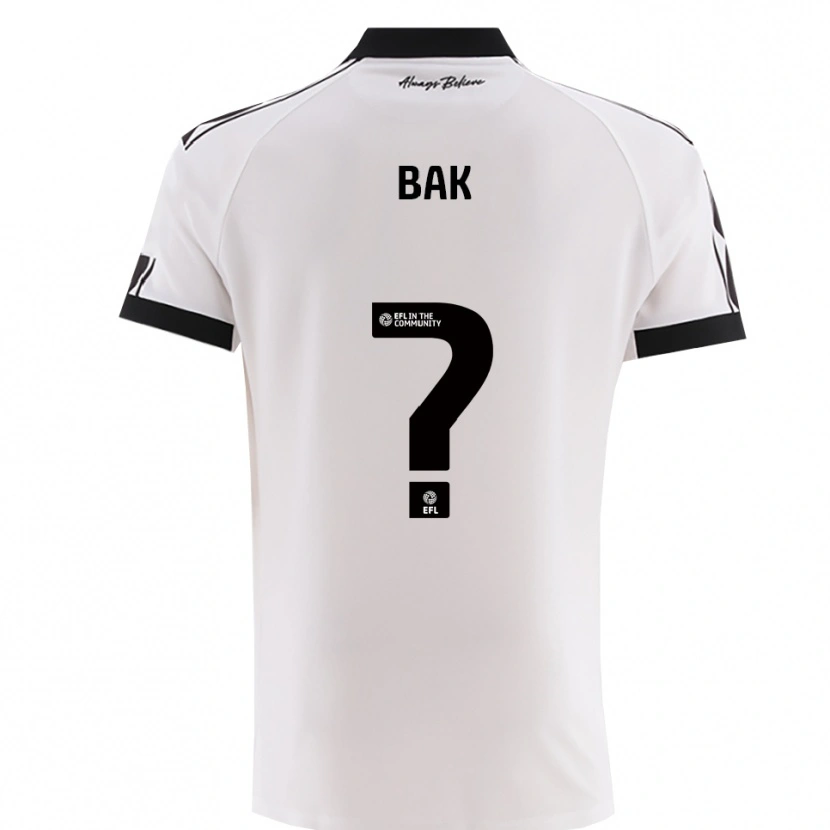 Danxen Kinder Brandon Bak #0 Weiß Schwarz Auswärtstrikot Trikot 2025/26 T-Shirt