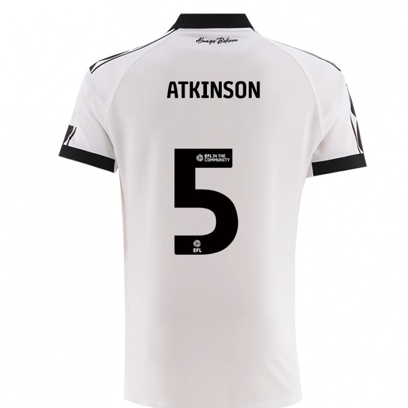 Danxen Kinder Rob Atkinson #5 Weiß Schwarz Auswärtstrikot Trikot 2025/26 T-Shirt