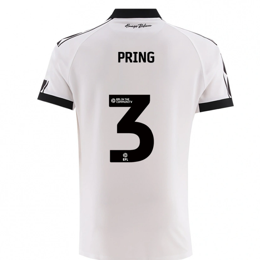 Danxen Kinder Cameron Pring #3 Weiß Schwarz Auswärtstrikot Trikot 2025/26 T-Shirt