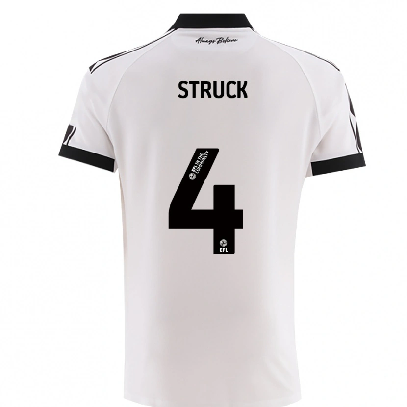 Danxen Kinder Sille Struck #4 Weiß Schwarz Auswärtstrikot Trikot 2025/26 T-Shirt