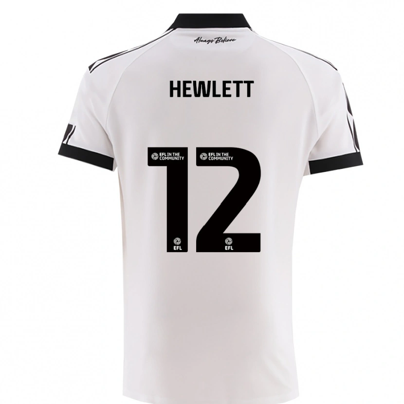 Danxen Kinder Callum Hewlett #12 Weiß Schwarz Auswärtstrikot Trikot 2025/26 T-Shirt