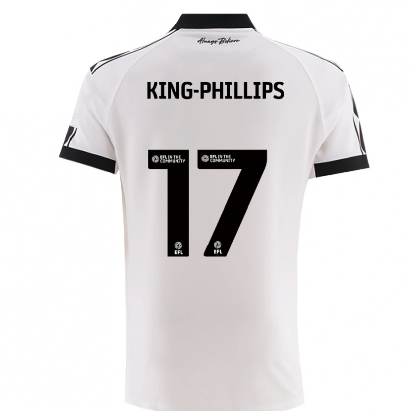 Danxen Kinder Zac King-Phillips #17 Weiß Schwarz Auswärtstrikot Trikot 2025/26 T-Shirt
