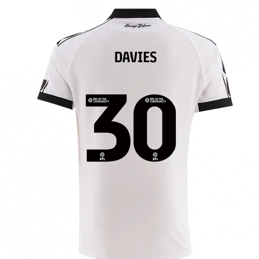 Danxen Kinder Yasmin Davies #30 Weiß Schwarz Auswärtstrikot Trikot 2025/26 T-Shirt