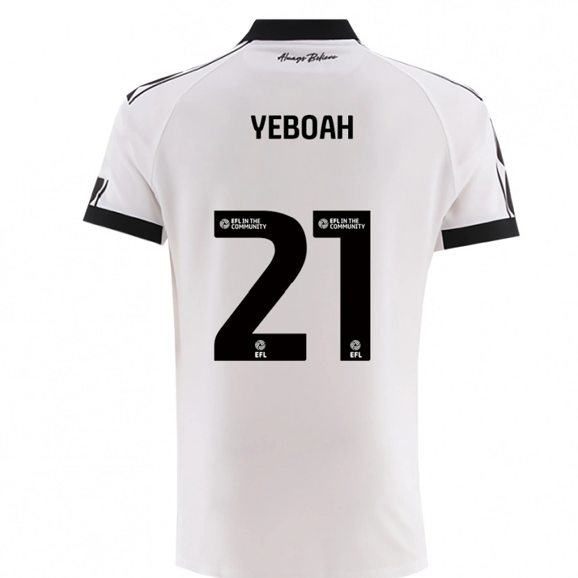 Danxen Kinder Ephraim Yeboah #21 Weiß Schwarz Auswärtstrikot Trikot 2025/26 T-Shirt