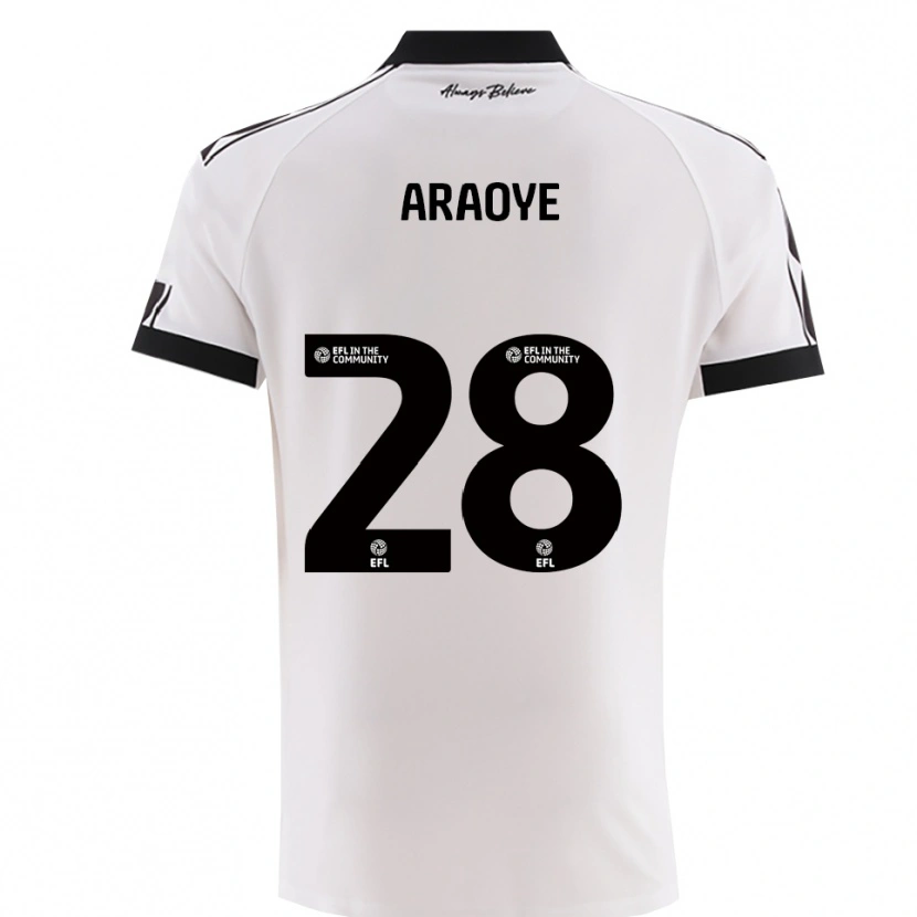 Danxen Kinder Raphael Araoye #28 Weiß Schwarz Auswärtstrikot Trikot 2025/26 T-Shirt