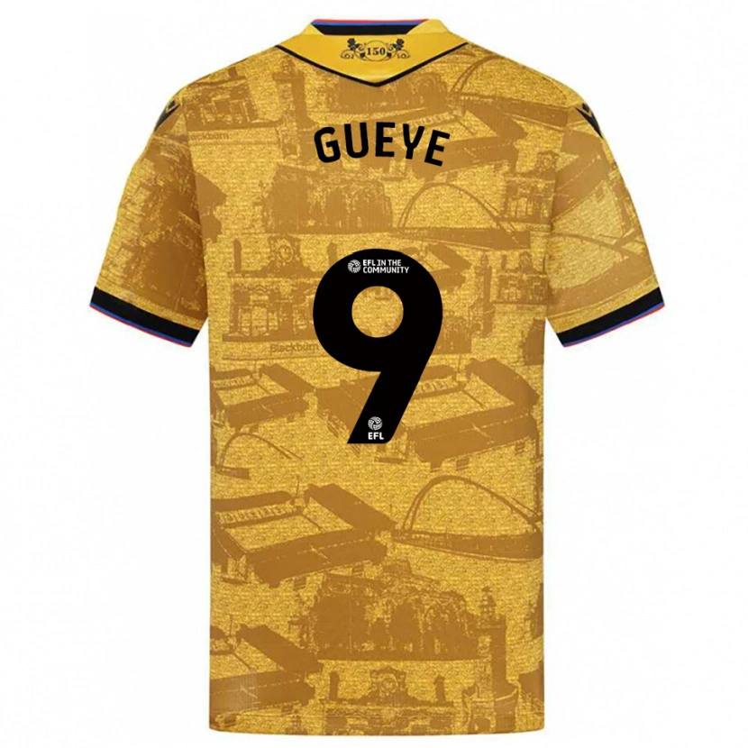 Danxen Kinder Makhtar Gueye #9 Gold Schwarz Auswärtstrikot Trikot 2025/26 T-Shirt
