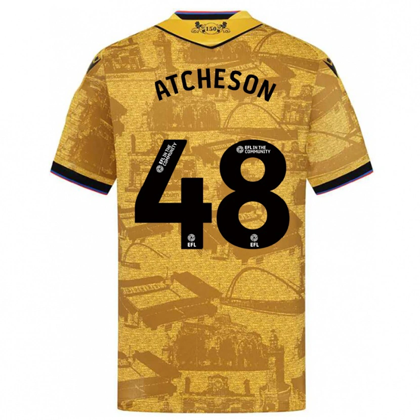 Danxen Kinder Tom Atcheson #48 Gold Schwarz Auswärtstrikot Trikot 2025/26 T-Shirt
