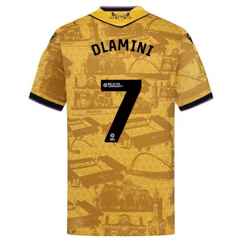 Danxen Kinder Nathan Dlamini #7 Gold Schwarz Auswärtstrikot Trikot 2025/26 T-Shirt