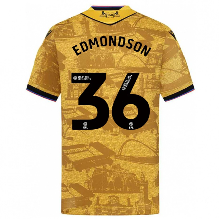 Danxen Kinder James Edmondson #36 Gold Schwarz Auswärtstrikot Trikot 2025/26 T-Shirt
