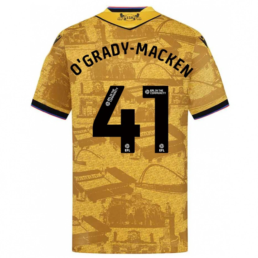 Danxen Kinder Harley O'grady-Macken #41 Gold Schwarz Auswärtstrikot Trikot 2025/26 T-Shirt