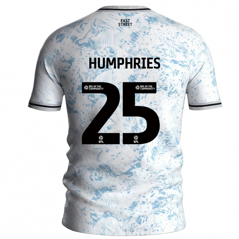 Danxen Kinder Greta Humphries #25 Weiß Himmelblau Auswärtstrikot Trikot 2025/26 T-Shirt
