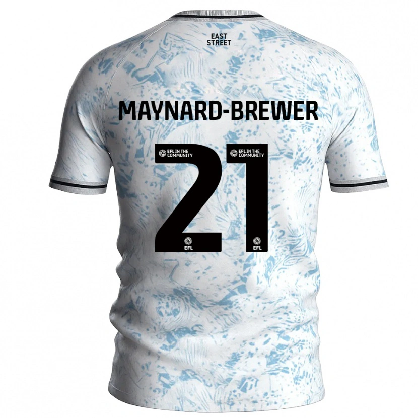 Danxen Kinder Ashley Maynard-Brewer #21 Weiß Himmelblau Auswärtstrikot Trikot 2025/26 T-Shirt