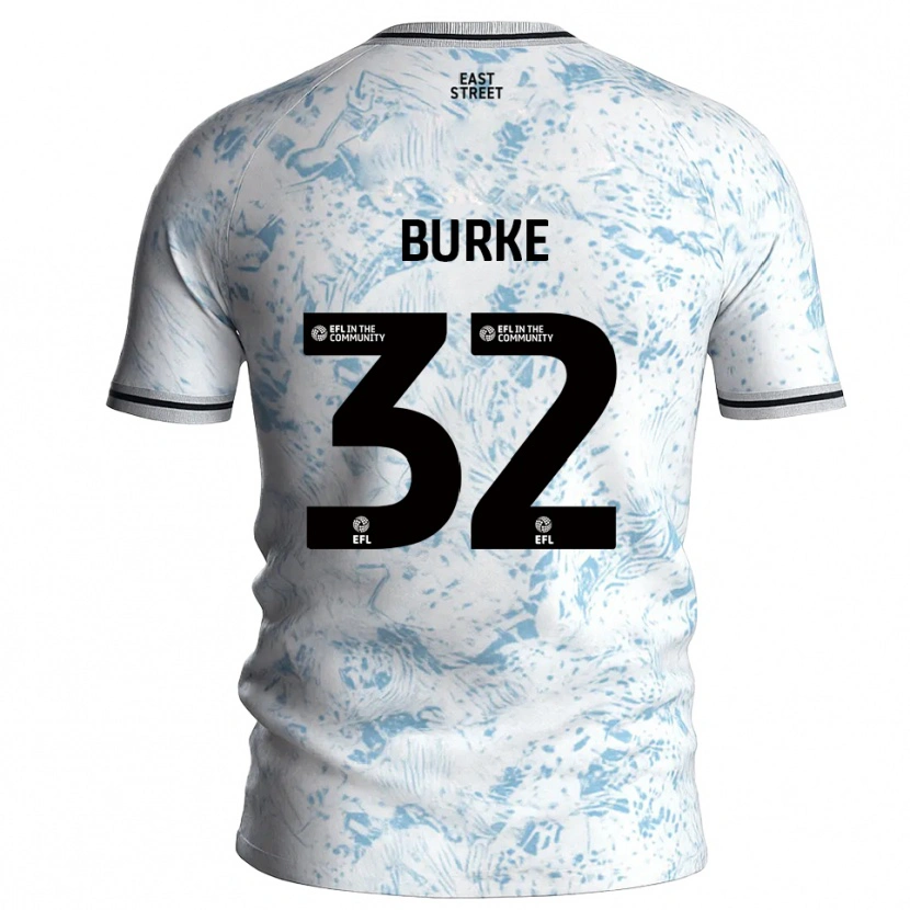 Danxen Kinder Reece Burke #32 Weiß Himmelblau Auswärtstrikot Trikot 2025/26 T-Shirt