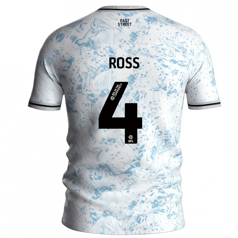 Danxen Kinder Mia Ross #4 Weiß Himmelblau Auswärtstrikot Trikot 2025/26 T-Shirt