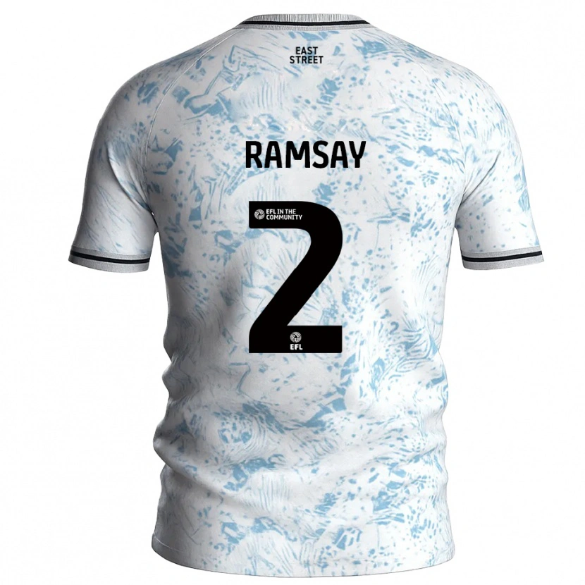 Danxen Kinder Kayne Ramsay #2 Weiß Himmelblau Auswärtstrikot Trikot 2025/26 T-Shirt