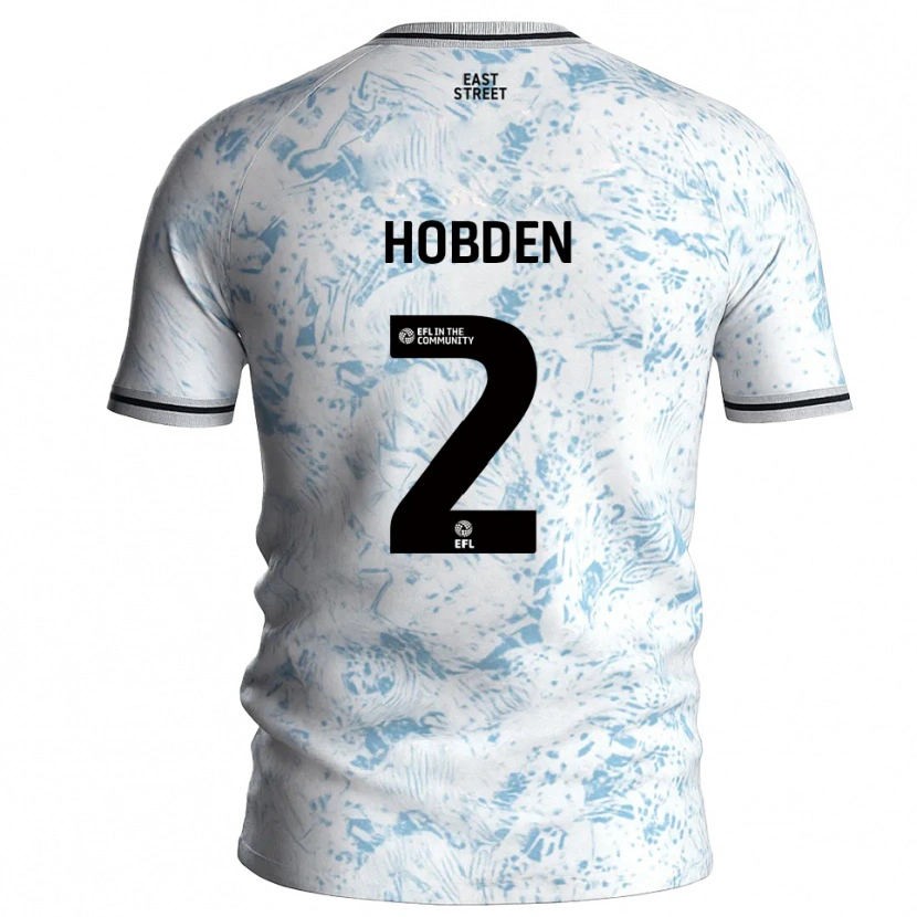 Danxen Kinder Ollie Hobden #2 Weiß Himmelblau Auswärtstrikot Trikot 2025/26 T-Shirt