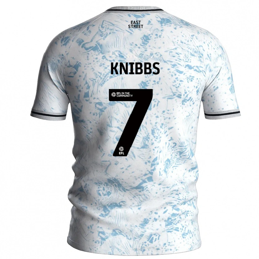 Danxen Kinder Harvey Knibbs #7 Weiß Himmelblau Auswärtstrikot Trikot 2025/26 T-Shirt