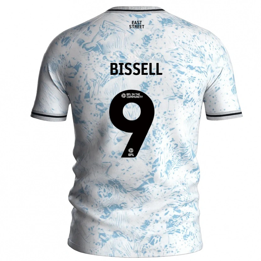 Danxen Kinder Emma Bissell #9 Weiß Himmelblau Auswärtstrikot Trikot 2025/26 T-Shirt