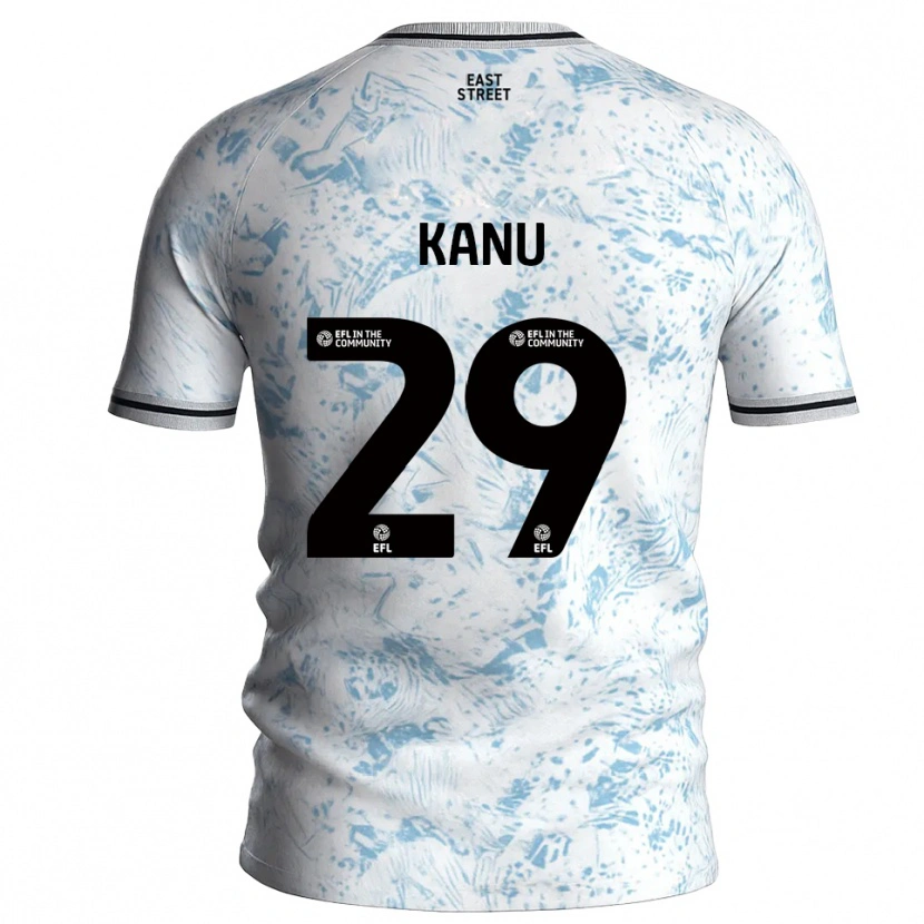 Danxen Kinder Daniel Kanu #29 Weiß Himmelblau Auswärtstrikot Trikot 2025/26 T-Shirt