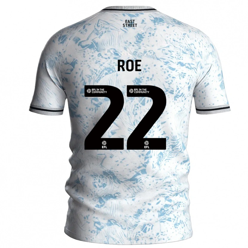 Danxen Kinder Bethan Roe #22 Weiß Himmelblau Auswärtstrikot Trikot 2025/26 T-Shirt