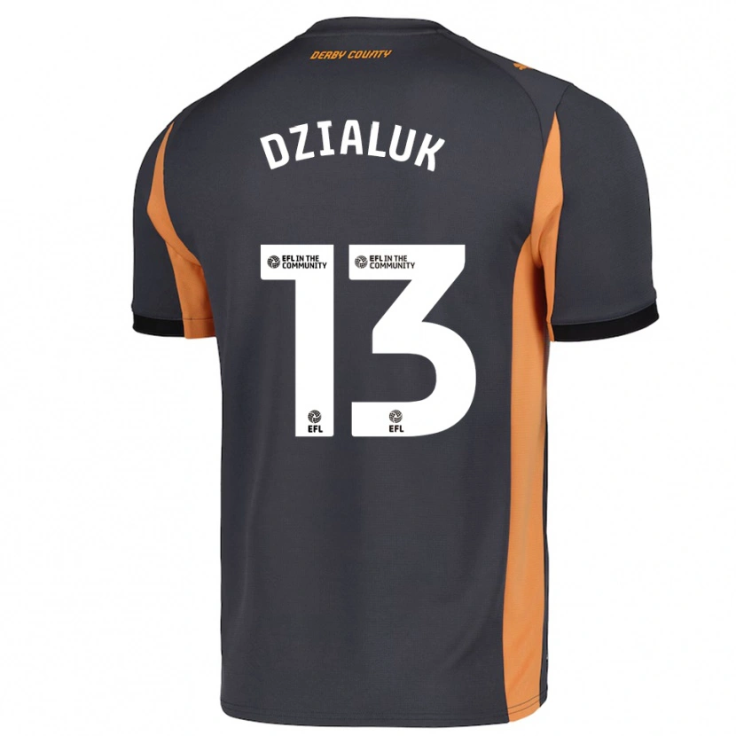 Danxen Kinder Cristiano Dzialuk #13 Grau Orange Schwarz Auswärtstrikot Trikot 2025/26 T-Shirt