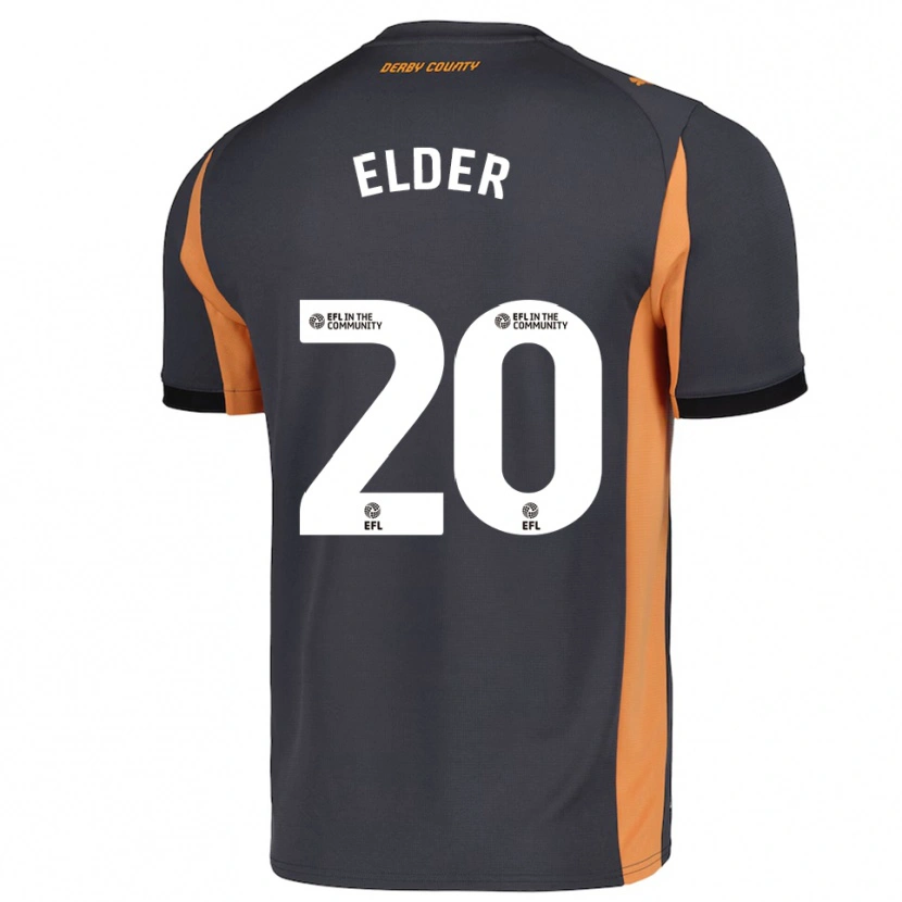 Danxen Kinder Callum Elder #20 Grau Orange Schwarz Auswärtstrikot Trikot 2025/26 T-Shirt