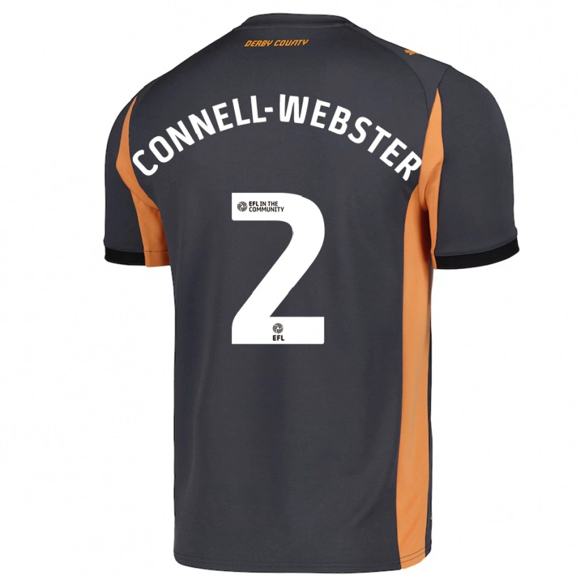 Danxen Kinder Braidy Connell-Webster #2 Grau Orange Schwarz Auswärtstrikot Trikot 2025/26 T-Shirt