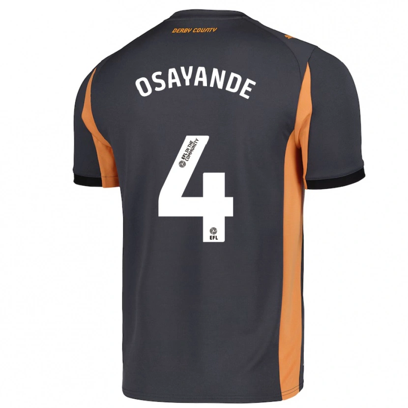 Danxen Kinder Adisa Osayande #4 Grau Orange Schwarz Auswärtstrikot Trikot 2025/26 T-Shirt