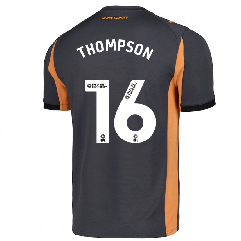 Danxen Kinder Liam Thompson #16 Grau Orange Schwarz Auswärtstrikot Trikot 2025/26 T-Shirt