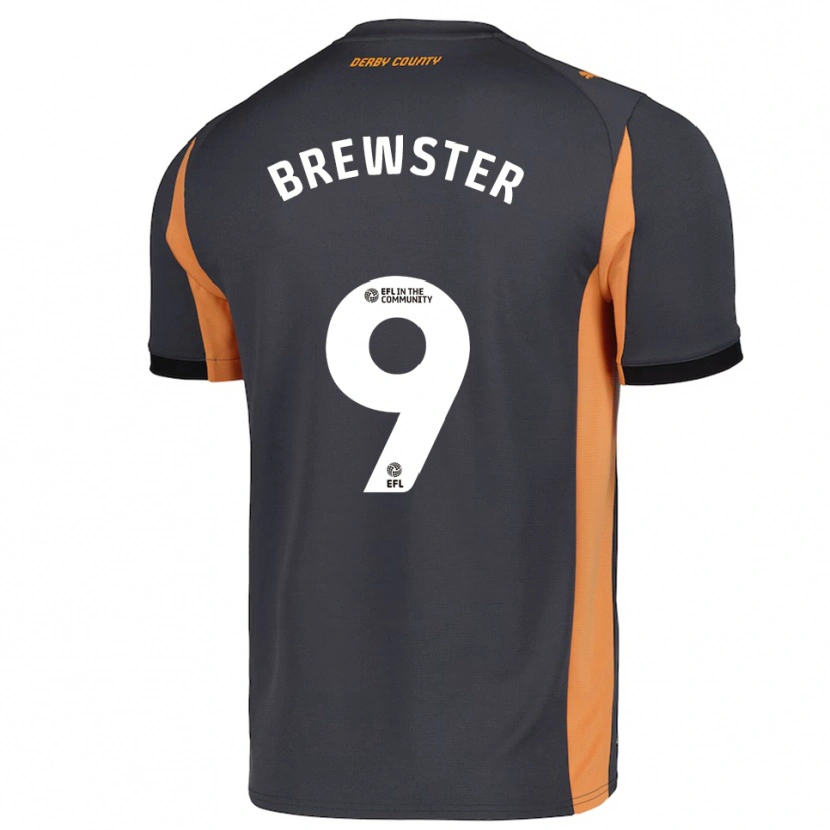 Danxen Kinder Rhian Brewster #9 Grau Orange Schwarz Auswärtstrikot Trikot 2025/26 T-Shirt