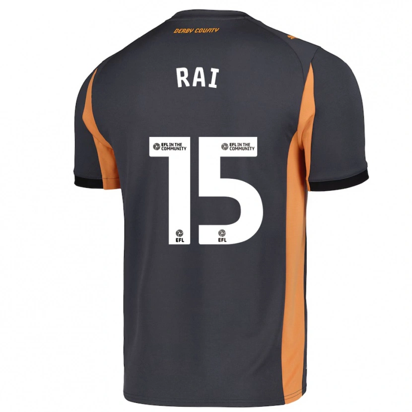 Danxen Kinder Kira Rai #15 Grau Orange Schwarz Auswärtstrikot Trikot 2025/26 T-Shirt