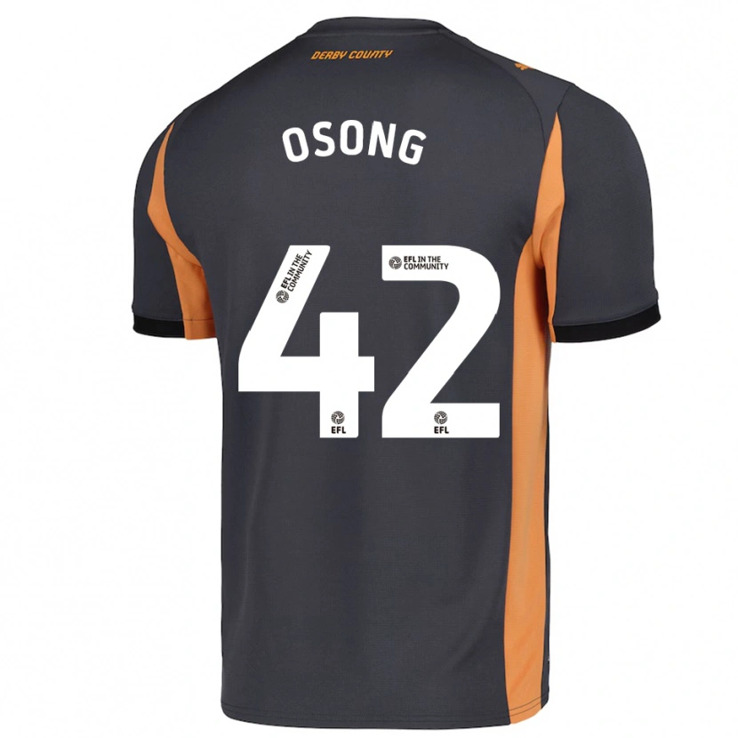 Danxen Kinder Johnson Osong #42 Grau Orange Schwarz Auswärtstrikot Trikot 2025/26 T-Shirt
