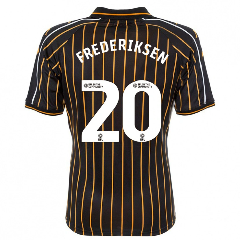 Danxen Kinder Abbey Frederiksen #20 Weiß Schwarz Auswärtstrikot Trikot 2025/26 T-Shirt