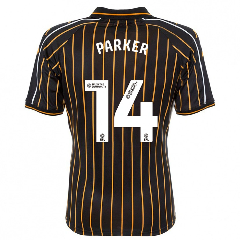 Danxen Kinder Hugh Parker #14 Weiß Schwarz Auswärtstrikot Trikot 2025/26 T-Shirt