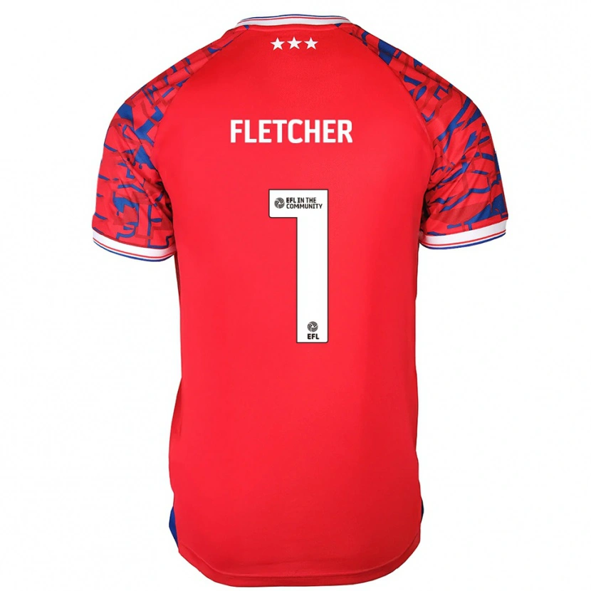 Danxen Kinder William Fletcher #1 Rot Blau Auswärtstrikot Trikot 2025/26 T-Shirt