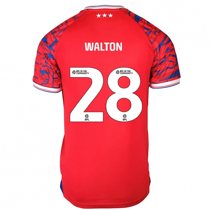 Danxen Kinder Christian Walton #28 Rot Blau Auswärtstrikot Trikot 2025/26 T-Shirt