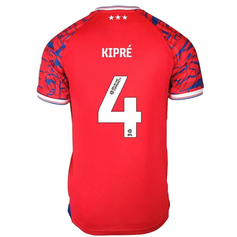 Danxen Kinder Cédric Kipré #4 Rot Blau Auswärtstrikot Trikot 2025/26 T-Shirt