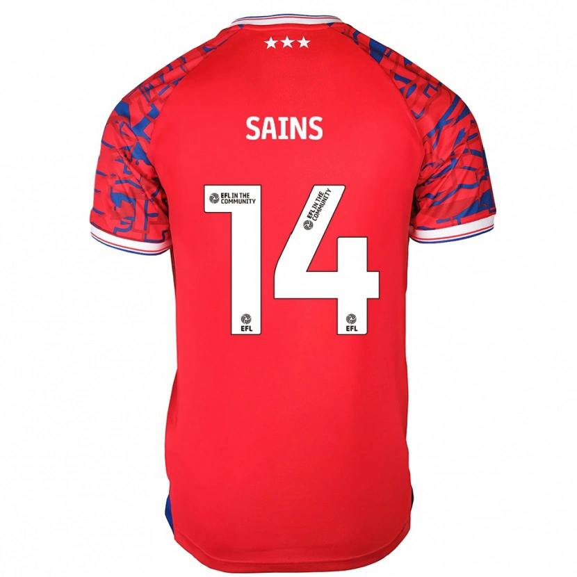 Danxen Kinder Bobby Sains #14 Rot Blau Auswärtstrikot Trikot 2025/26 T-Shirt