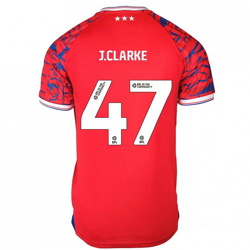 Danxen Kinder Jack Clarke #47 Rot Blau Auswärtstrikot Trikot 2025/26 T-Shirt